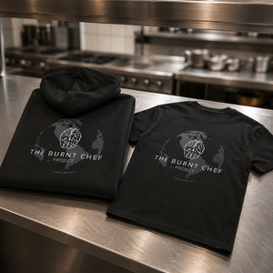 The Burnt Chef Represent Pack — Worldwide hospitality hoodie and t-shirt bundle