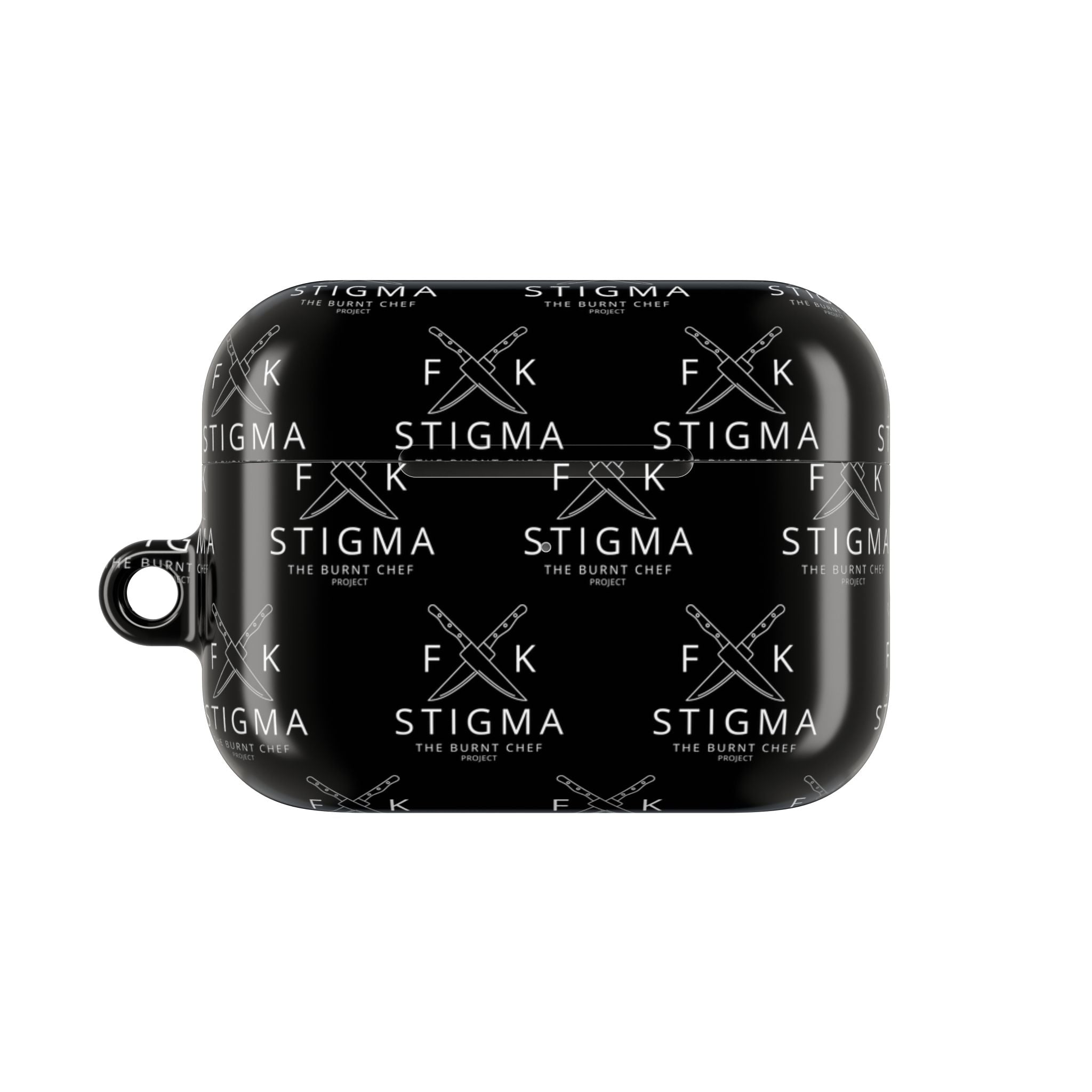 Black AirPod Case with “F*CK STIGMA” Design