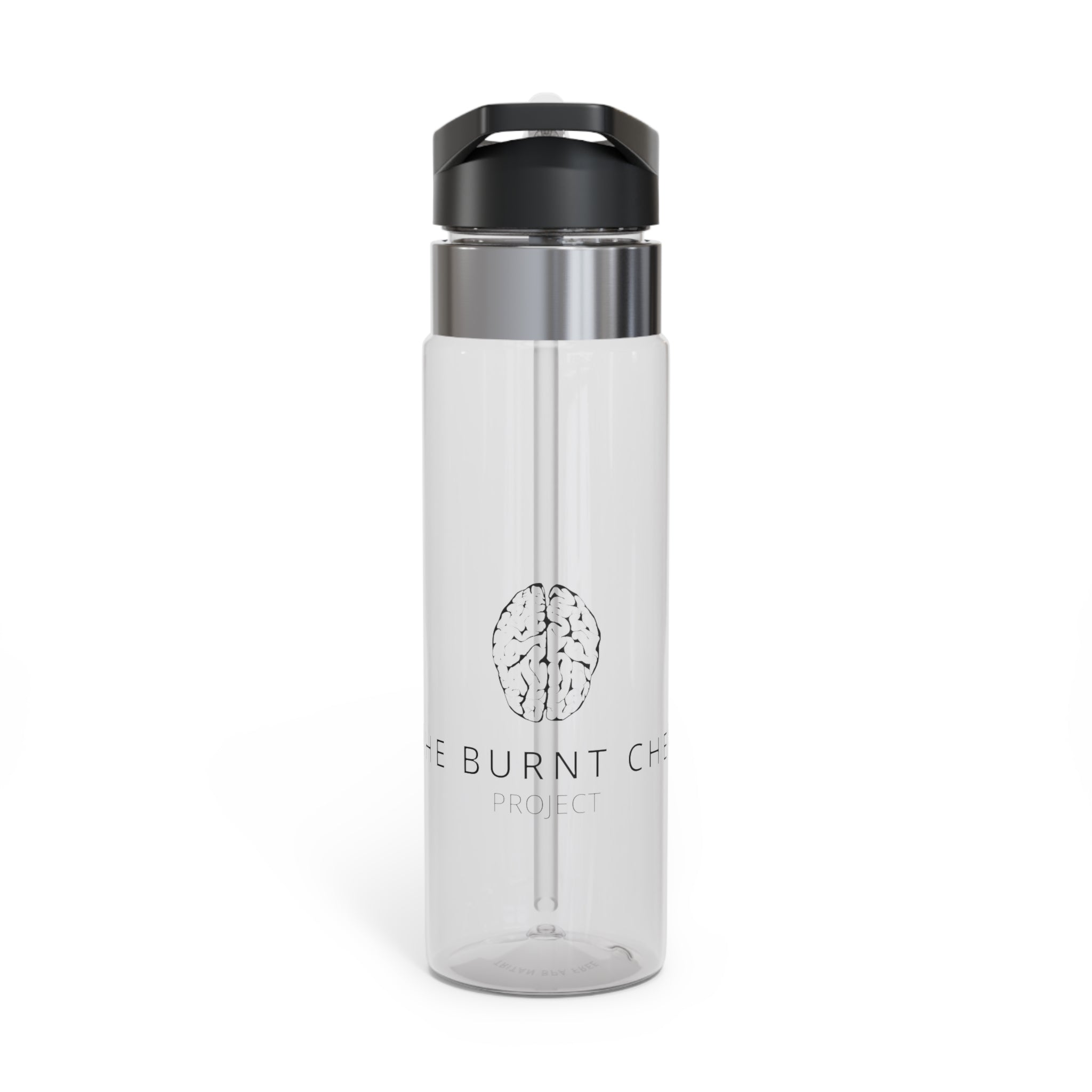 20oz Tritan Sport Bottle – Clear Stainless-Accent Water Bottle with Straw Lid