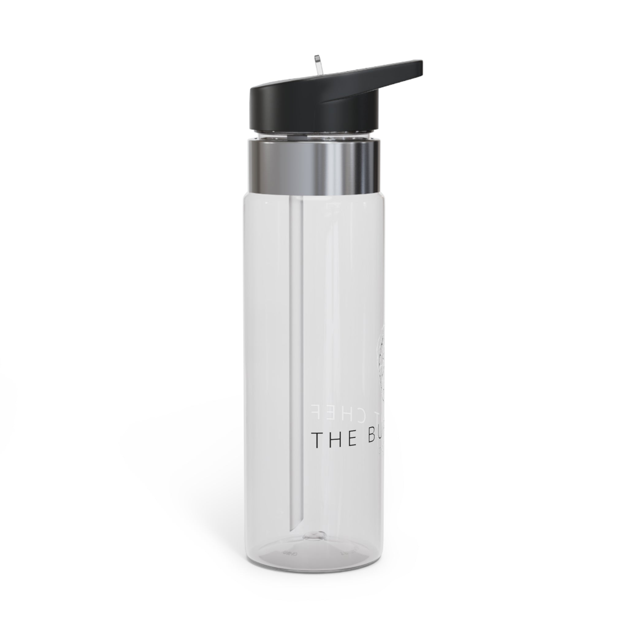 20oz Tritan Sport Bottle – Clear Stainless-Accent Water Bottle with Straw Lid