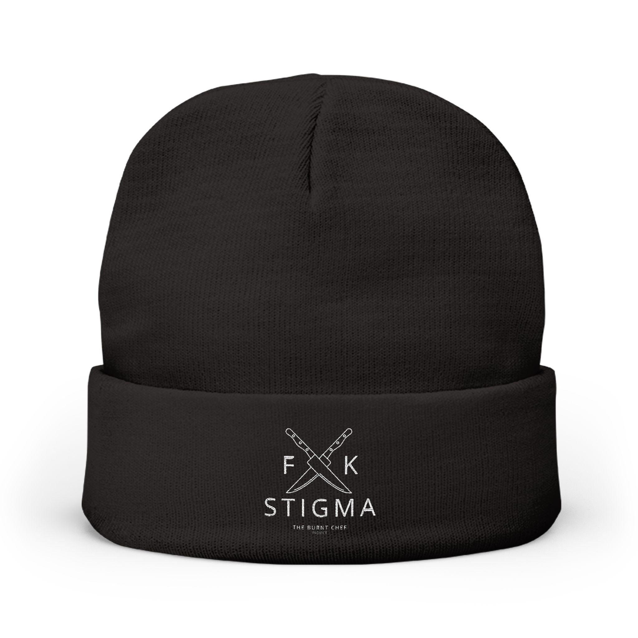Embroidered Beanie - F*K STIGMA | Warm Knit Cap