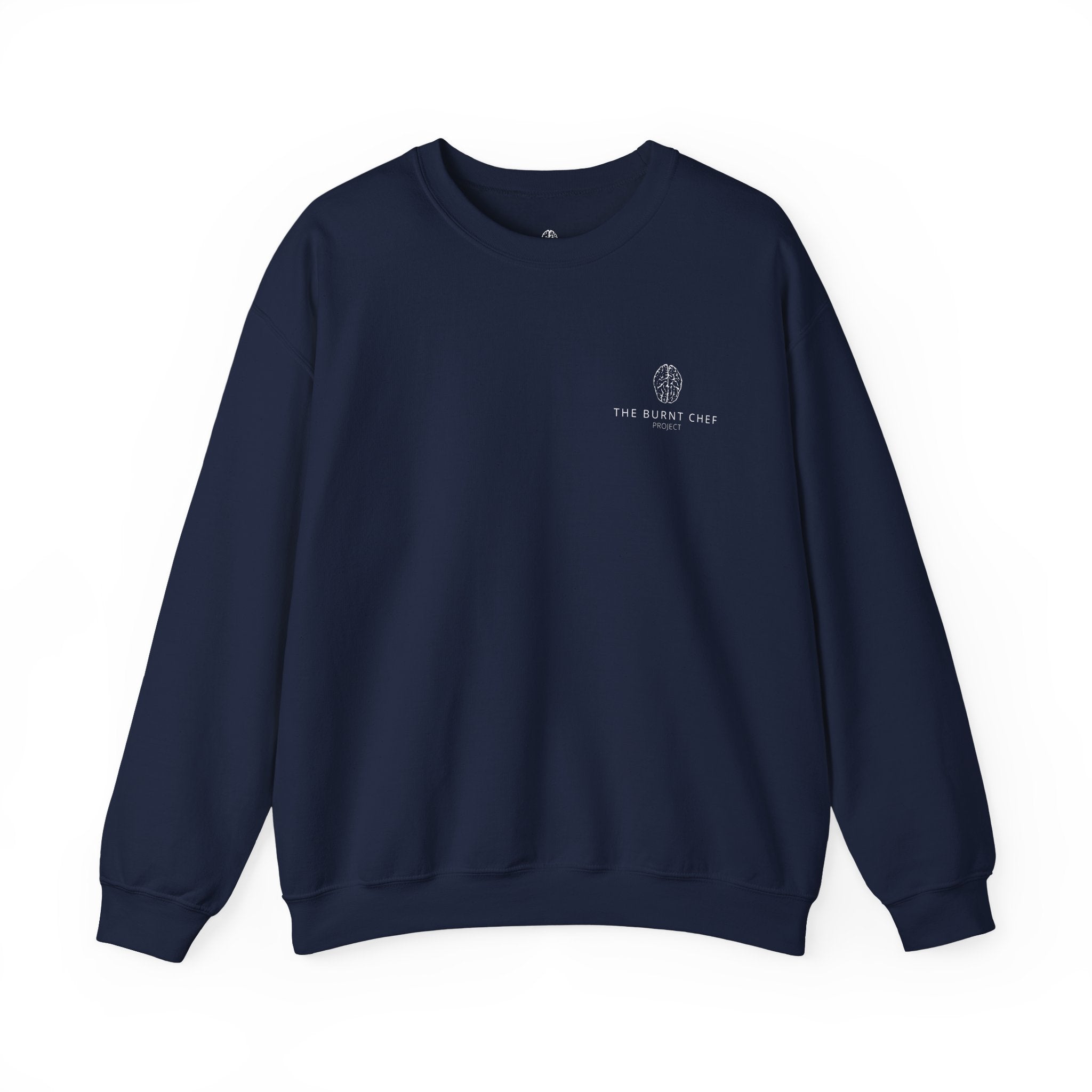 Burnt Chef Mental Health Crewneck Sweatshirt — Conversation Starter (Supports Free Therapy)