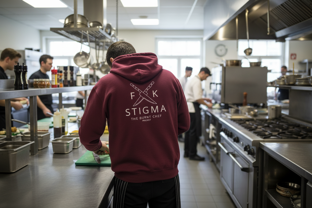 F**k Stigma Hoodie — 'The Burnt Chef' Chef Awareness Hoodie
