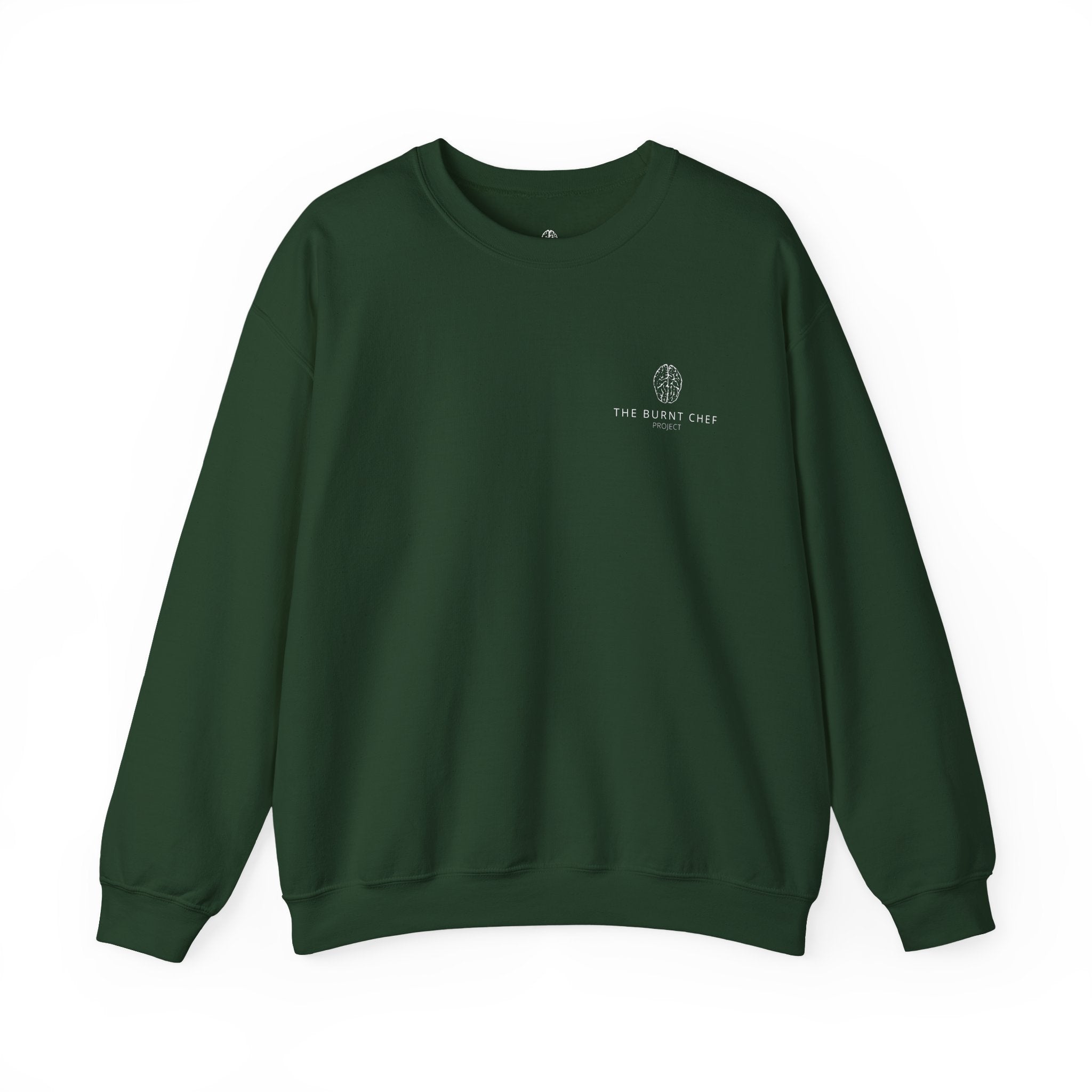 Burnt Chef Mental Health Crewneck Sweatshirt — Conversation Starter (Supports Free Therapy)