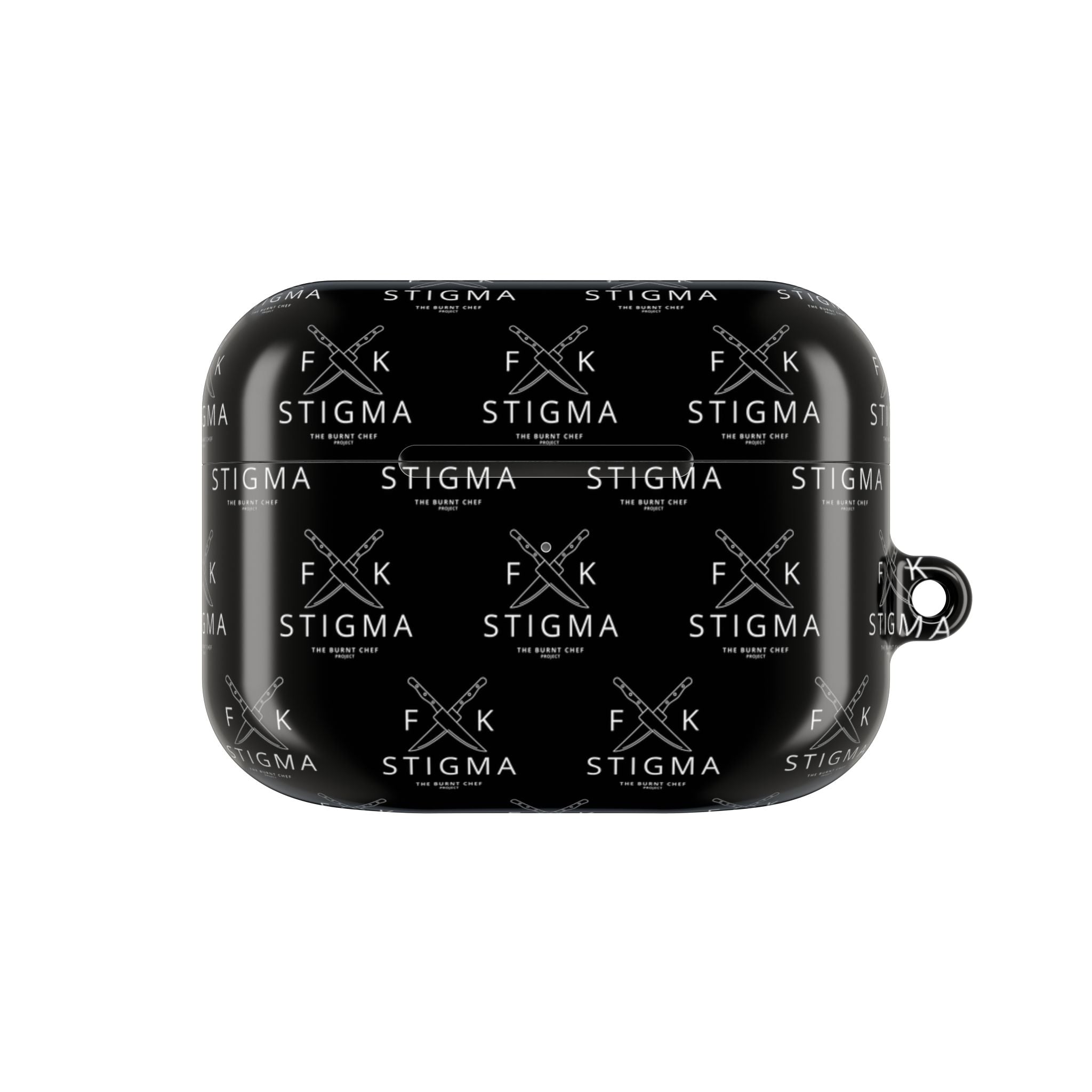 Black AirPod Case with “F*CK STIGMA” Design