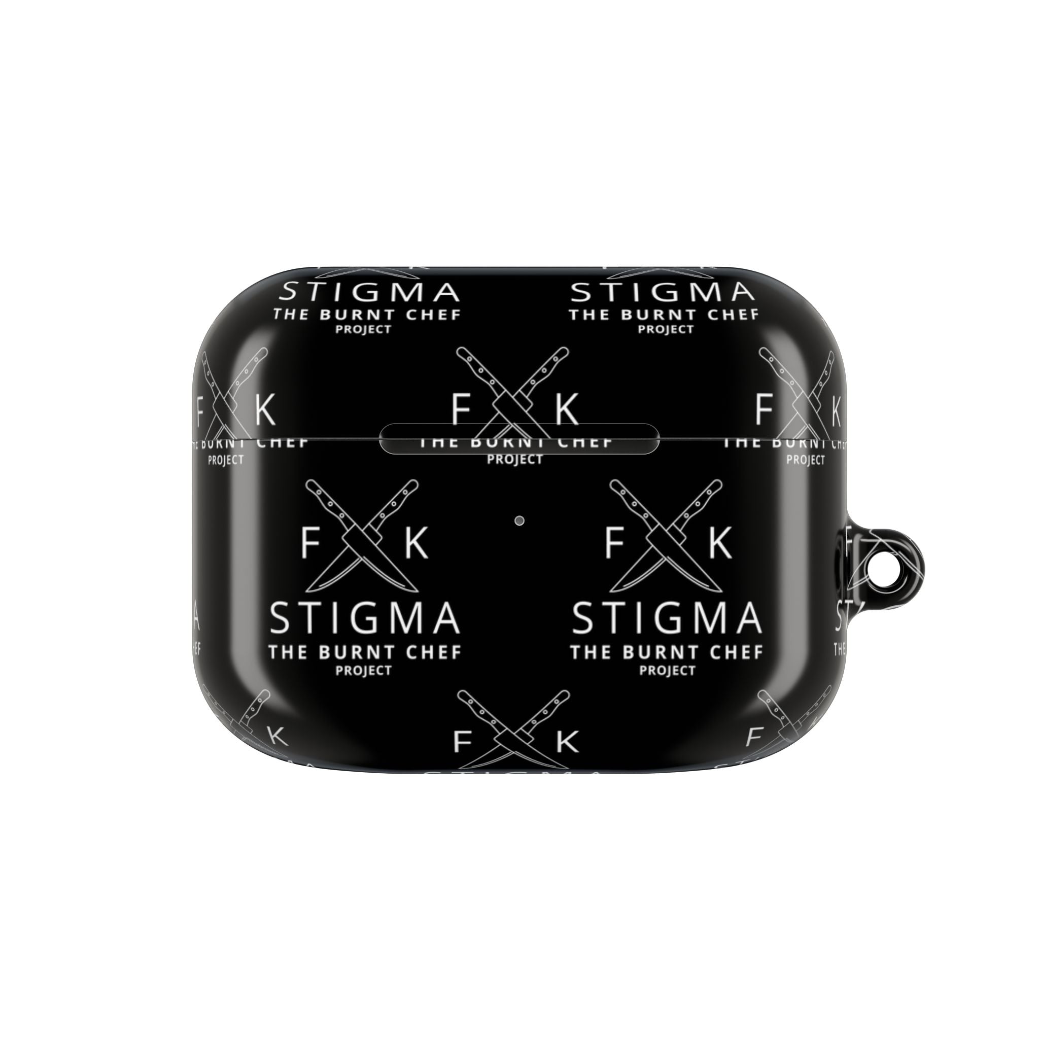 Black AirPod Case with “F*CK STIGMA” Design