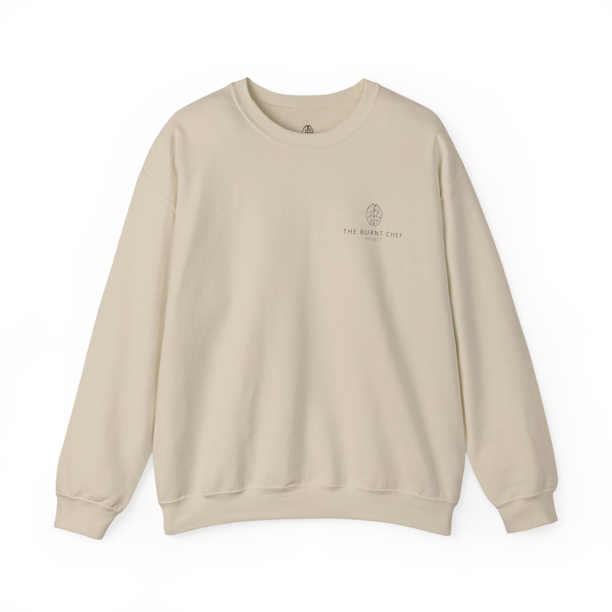 Burnt Chef Mental Health Crewneck Sweatshirt — Conversation Starter (Supports Free Therapy)