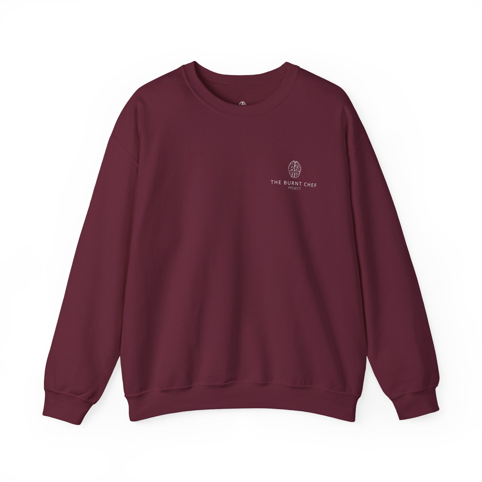 Burnt Chef Mental Health Crewneck Sweatshirt — Conversation Starter (Supports Free Therapy)